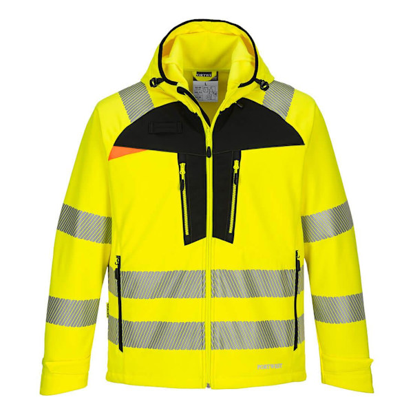 Portwest DX4 Softshell Hi-Vis jacka för män 4XL gul/svart Yellow/Black 4XL