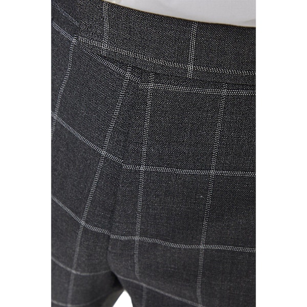 Burton Herr Fönsterruta Check Slim Skräddarsydda Kostymbyxor 30R Ch Charcoal 30R