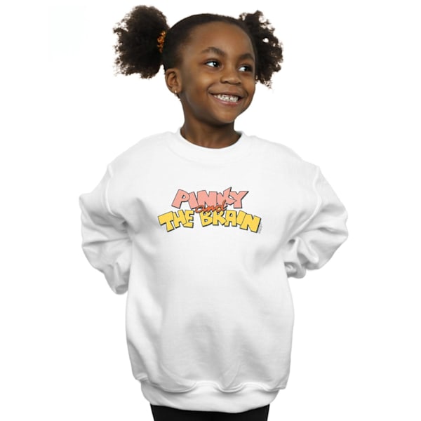 Animaniacs Girls Pinky And The Brain Logo Sweatshirt 12-13 År White 12-13 Years