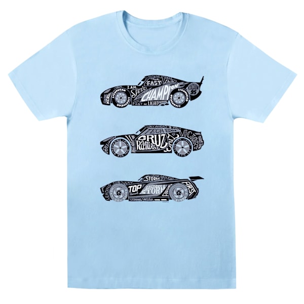Disney Girls Cars Text Racers Bomull T-shirt 12-13 År Baby B Baby Blue 12-13 Years