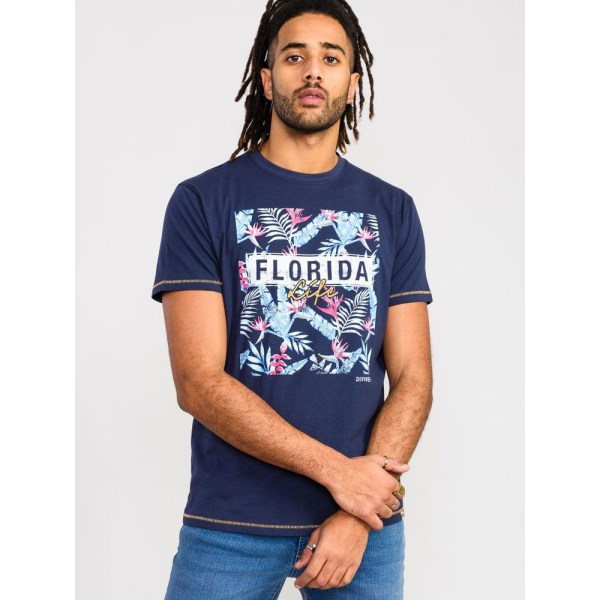 D555 Herr Prestwick Kingsize Florida Floral T-shirt 3XL Marinblå Navy 3XL