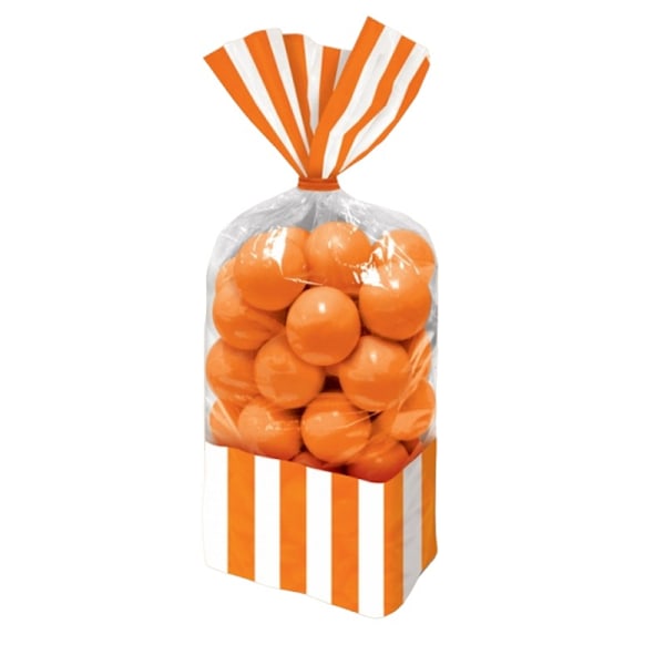 Amscan Randiga cellofanpåsar (10-pack) One Size Vit White/Orange One Size