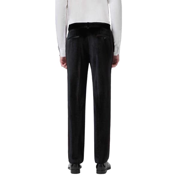 Twisted Tailor Herrar Sammet Flat Fronted Smokingbyxor 36S Svart Black 36S