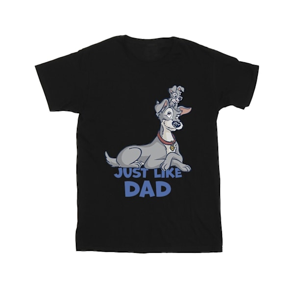 Disney Girls Lady And The Tramp Just Like Dad Bomull T-shirt 7- Black 7-8 Years