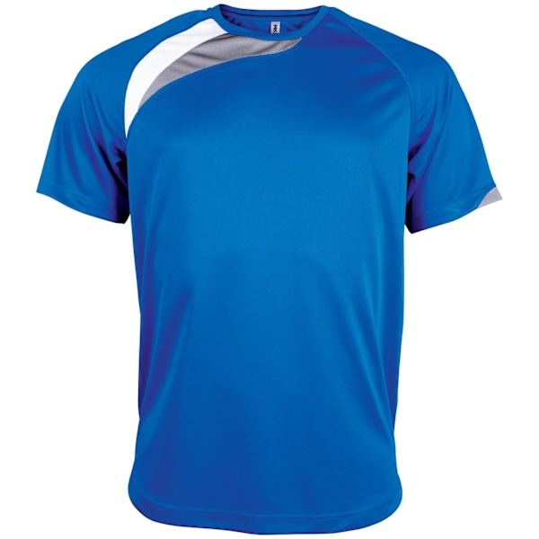 Kariban Proact herr kortärmad rundhalsad sport T-shirt M Roy Royal Blue/ White/ Storm Grey M