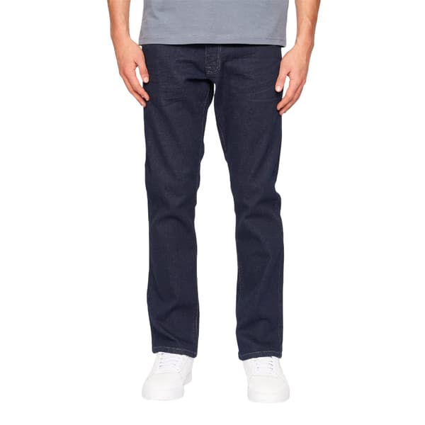Crosshatch Herr Rå Söm Raka Jeans 32R Blå Blue 32R