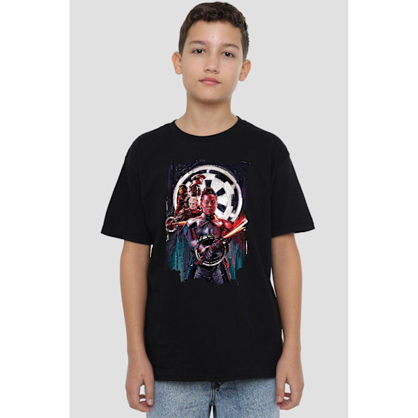 Star Wars Barn/Kids Inquisitors Obi Wan Kenobi Reva Målad T-shirt Black 9-10 Years