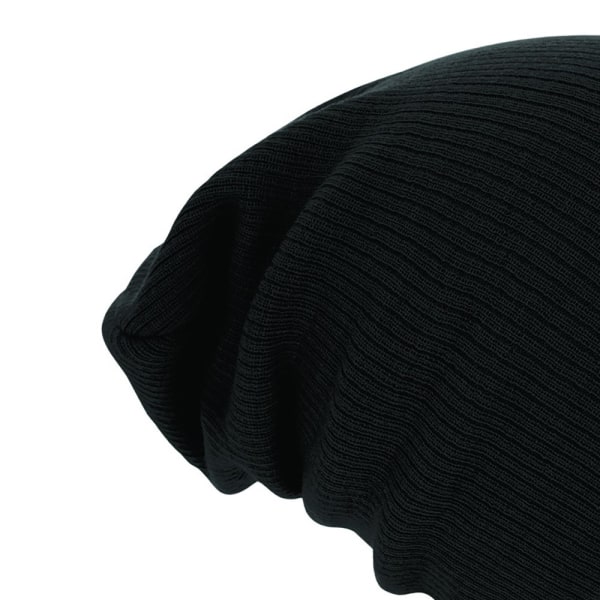 Beechfield Unisex Slouch Winter Beanie Hat One Size Svart Black One Size