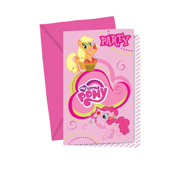 My Little Pony Partyinbjudningar (6-pack) En storlek Rosa Pink One Size