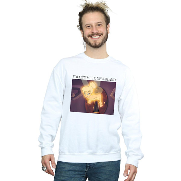 Disney Mens Tinker Bell Follow Me Sweatshirt 4XL Vit White 4XL