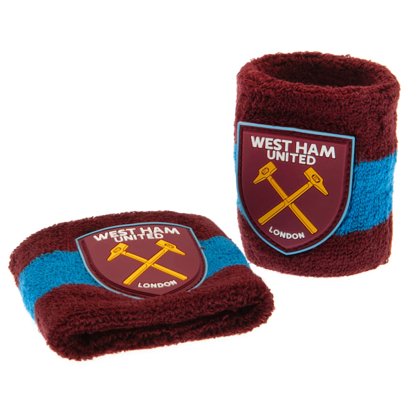 West Ham United FC Crest Armband (paket med 2) En one size Claret Claret Red/Blue One Size