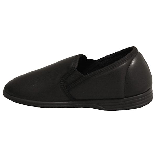 Zedzzz herr Ivor Grain Upper Twin Gusset tofflor 9 UK svart Black 9 UK