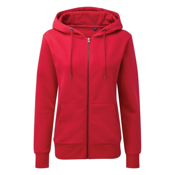 Asquith & Fox Ekologisk hoodie med dragkedja för kvinnor/damer 10 UK Ch Cherry Red 10 UK