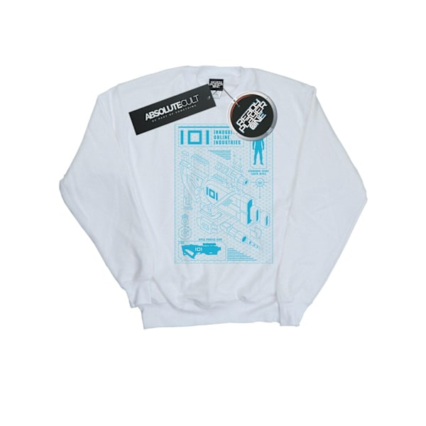 Ready Player One Girls IOI Laser Rifle Blueprint Sweatshirt 12- White 12-13 Years