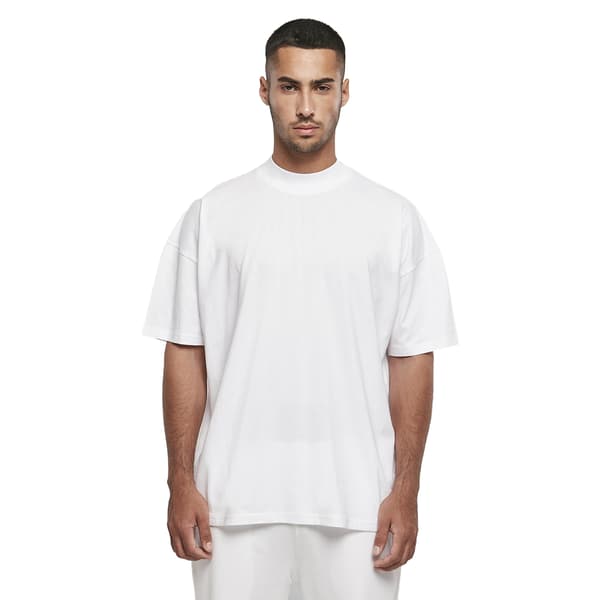 Bygg ditt varumärke herr mock neck oversized t-shirt S vit White S