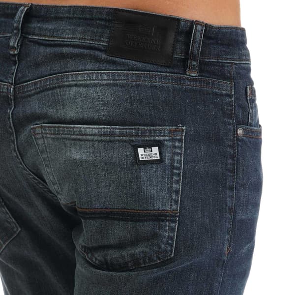 Weekend Offender Herr Jeans Läderlapp Avsmalnande 38S Blå Blue 38S