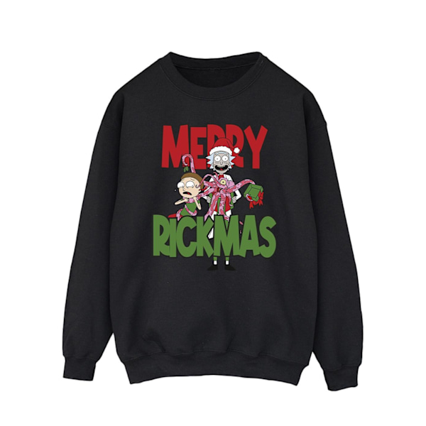 Rick And Morty Herr Merry Rickmas Sweatshirt S Svart Black S