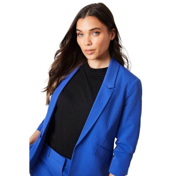 Dorothy Perkins Petite Ruched Blazer för damer i storlek 16 UK, koboltblå Cobalt 16 UK