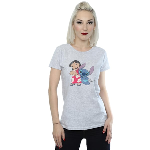 Disney Dam/Dam Lilo Och Stitch Klassisk Bomull T-shirt L H Heather Grey L