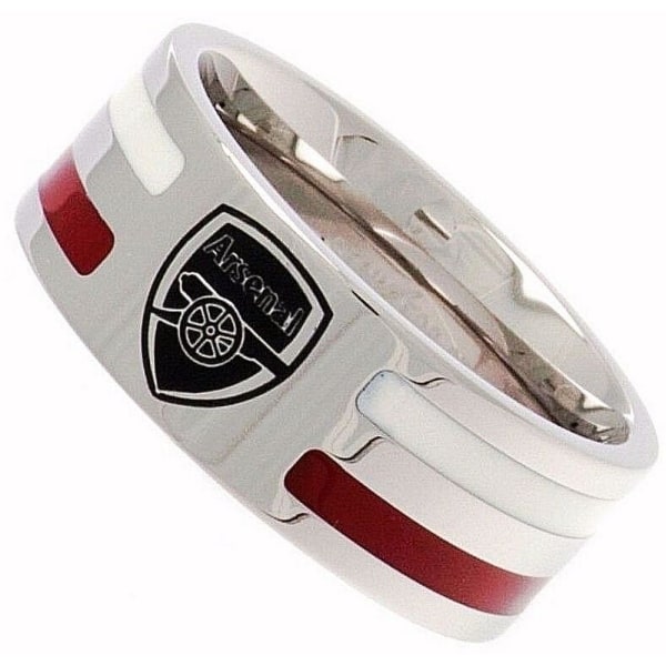 Arsenal FC Rostfritt stål Stripe Ring S Silver/Röd/Vit Silver/Red/White S