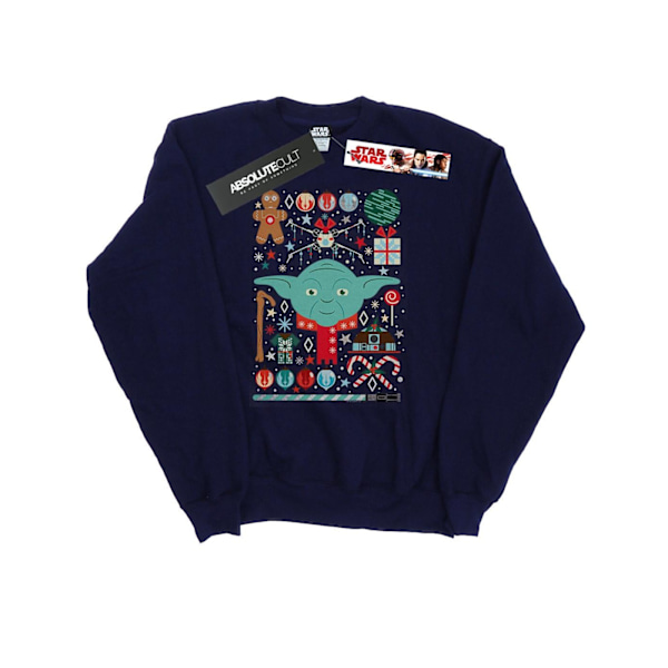 Star Wars Yoda Jultröja för Herr 4XL Marinblå Navy Blue 4XL