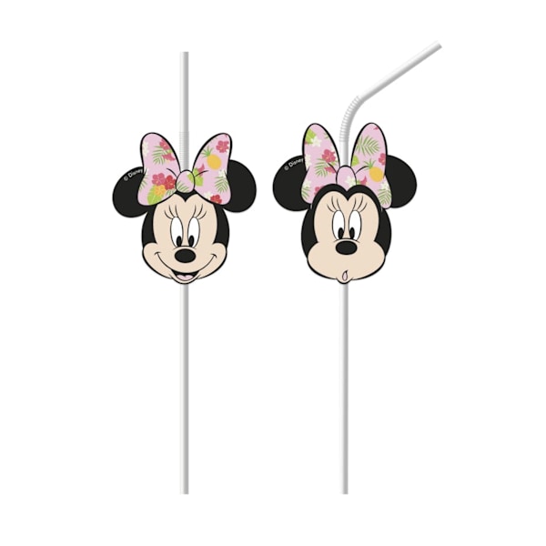 Disney Minnie Mouse Tropiska Engångssugrör (Förpackning om 6) En Multicoloured One Size