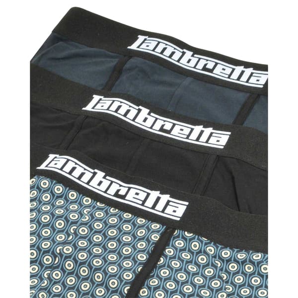 Lambretta Boxershorts med logotyp för män (3-pack) S Marinblå/Silver/Svart Navy/Silver/Black S