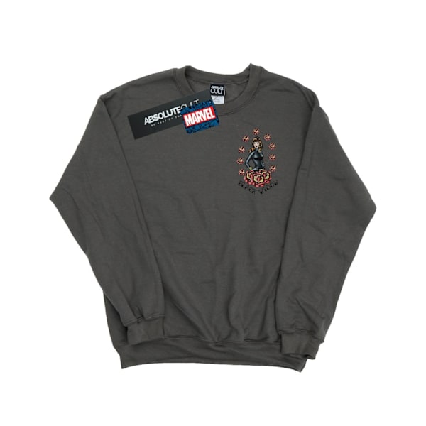 Marvel Girls Black Widow Tattoo Brösttryck Sweatshirt 12-13 år Charcoal 12-13 Years