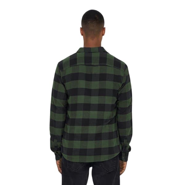 Only Herrskjorta Buffalo Check Overshirt S Forest Night Forest Night S