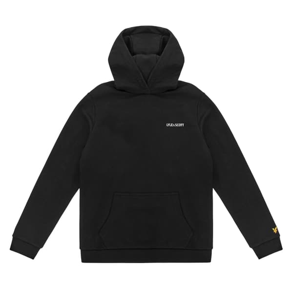 Lyle & Scott Barn/Barn Tryckt Långärmad Huvtröja med Dragsko Jet Black 14-15 Years
