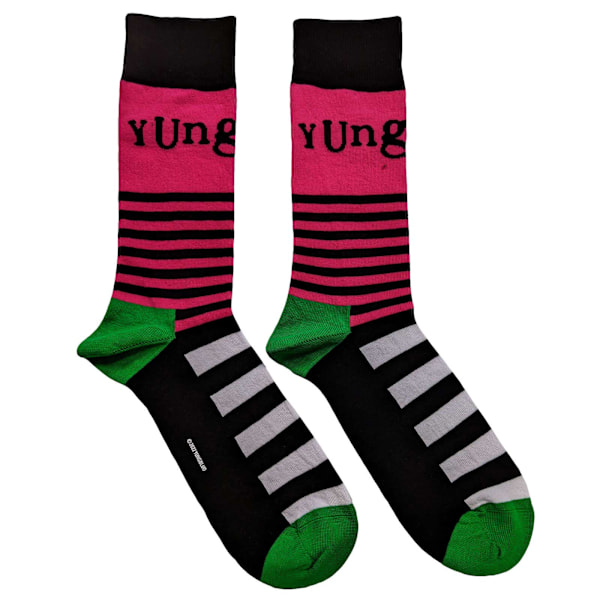 Yungblud Unisex Adult Stripe Logo Socks 7 UK-11 UK Rosa/Grön/Svart Pink/Green/Black 7 UK-11 UK