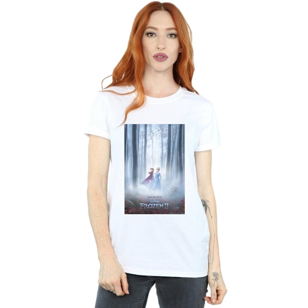 Disney Dam/Damer Frozen 2 Filmaffisch Bomull Boyfriend T-Shirt White 4XL