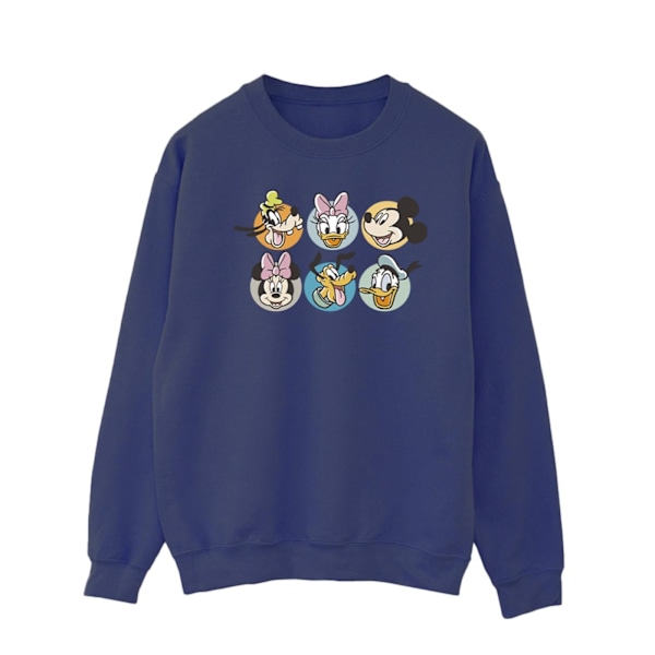 Disney Herr Mickey Mouse Och Vänner Ansikten Sweatshirt S Marinblå Navy Blue S