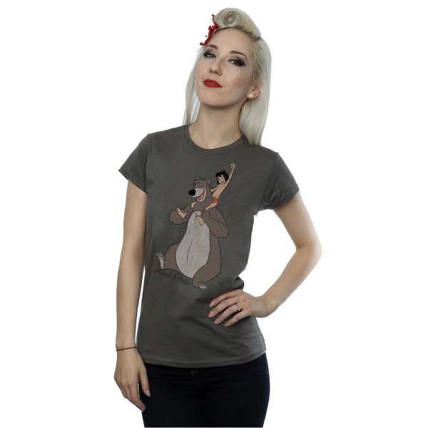 Djungelboken Dam/Dam Classic Mowgli Och Baloo Heather T-Sh Heather Grey S