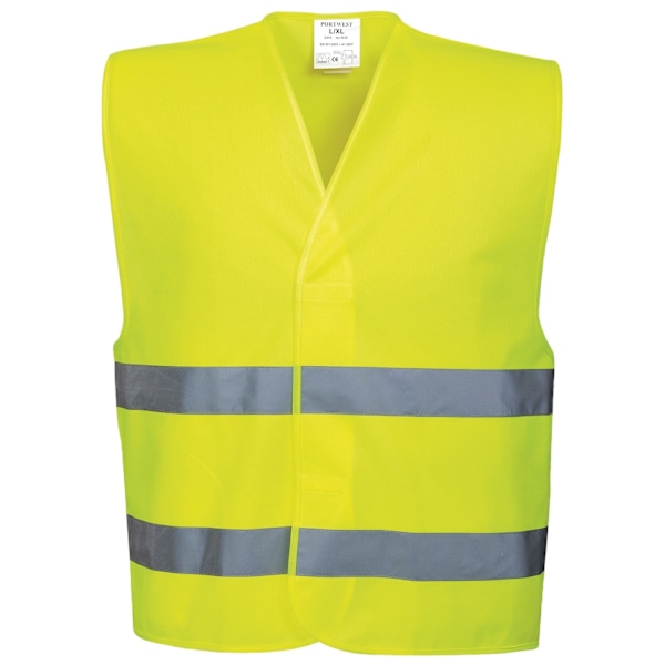 Portwest Unisex Hög Synlighet Två Band Säkerhets Arbetsväst 4XL5 Yellow 4XL5