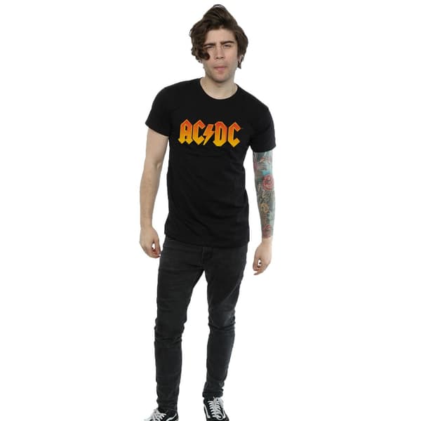AC/DC Herr Fire Cotton Logo T-Shirt S Svart Black S