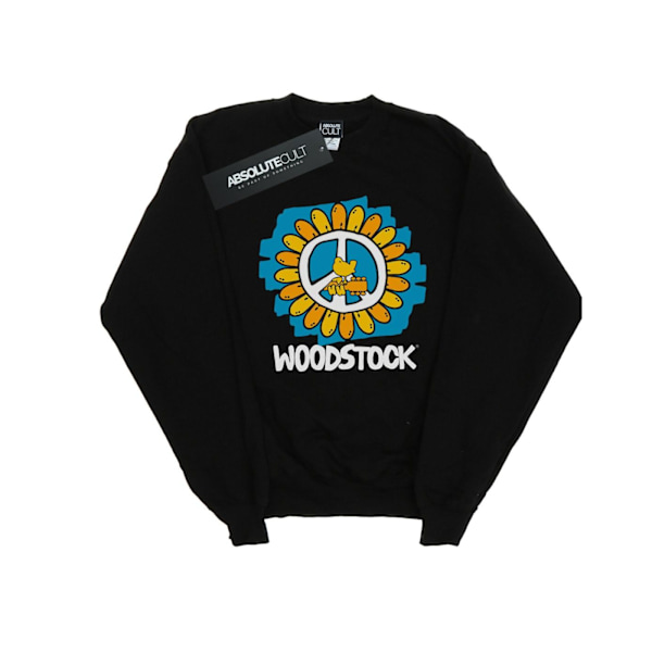 Woodstock Womens/Ladies Flower Peace Sweatshirt S Svart Black S