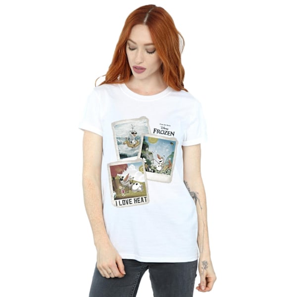 Frozen Dam/Damer Olaf Polaroid Bomull Boyfriend T-Shirt S Vit White S