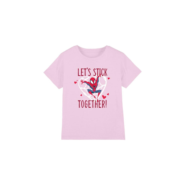 Spider-Man Barn/Kids Stick Together Alla Hjärtans Dag T-shirt Pink 3-4 Years