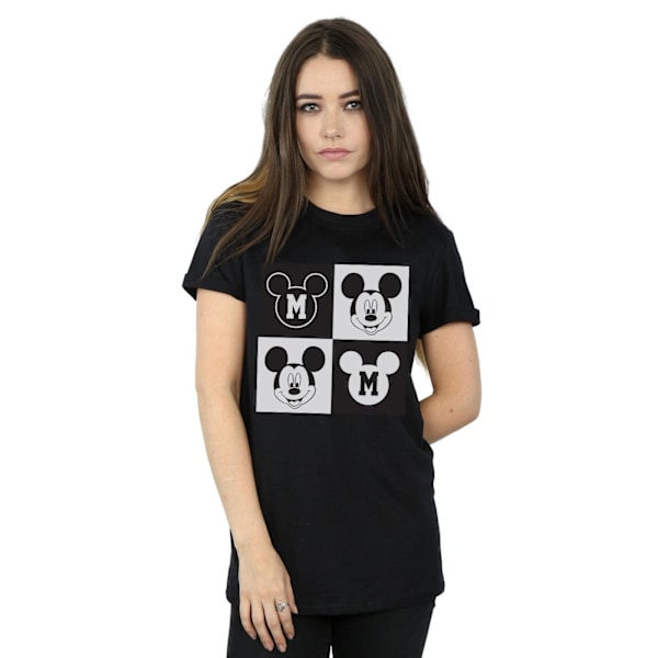 Disney Dam/Kvinnor Mickey Mouse Leende Rutor Bomull Pojkvän Black M
