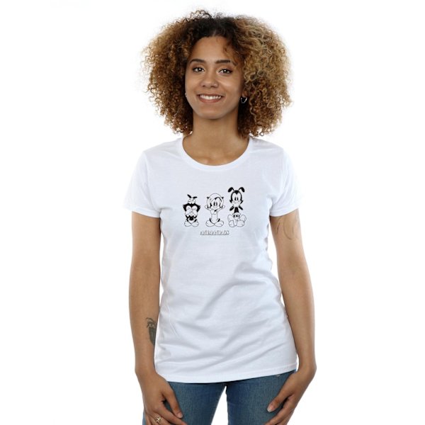 Animaniacs Dam/Damer Tre Evils Bomull T-shirt S Vit White S