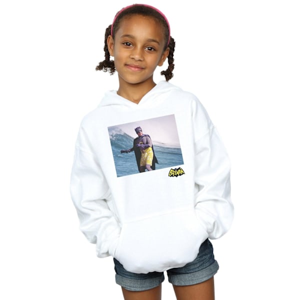 DC Comics Girls Batman TV-serie Surfing Logo Hoodie 12-13 år White 12-13 Years