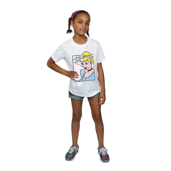 Disney Princess Girls Cinderella Pop Art T-shirt i bomull 12-13 Y White 12-13 Years