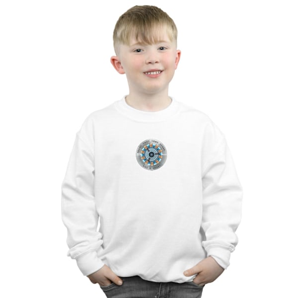 Marvel Pojkar Avengers Endgame Tony Stark Hjärta Sweatshirt 7-8 År White 7-8 Years