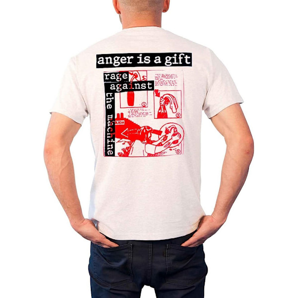 Rage Against the Machine Unisex Vuxen Anger Is A Gift Bak Prin White M