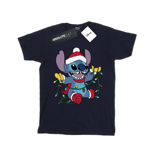 Disney Dam Lilo Och Stitch Julbelysning Bomull Bo Navy Blue M