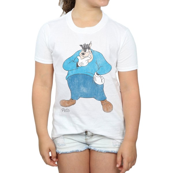 Disney Girls Classic Pete Bomull T-shirt 9-11 år Vit White 9-11 Years