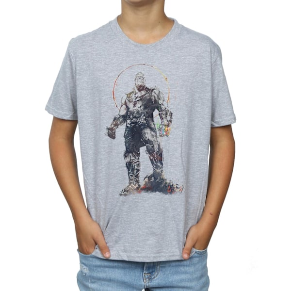 Marvel Boys Avengers Infinity War Thanos Sketch T-Shirt 5-6 år Sports Grey 5-6 Years