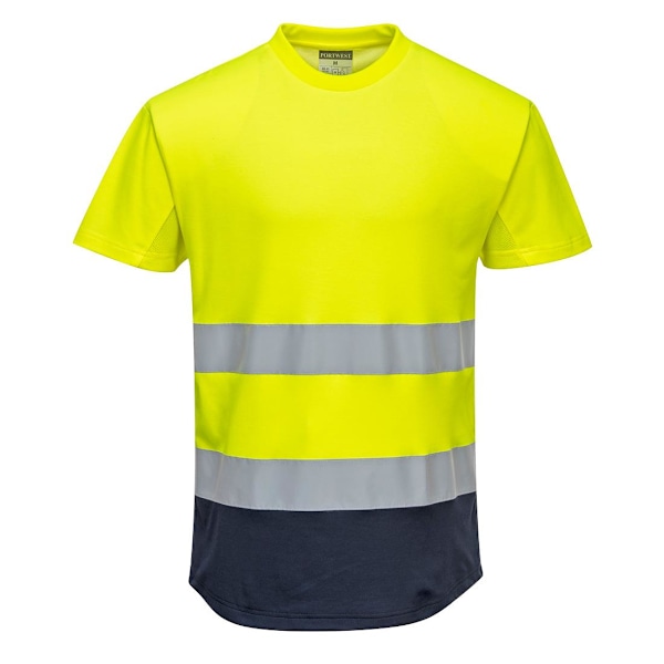 Portwest Herr Kontrast Hi-Vis T-shirt M Gul/Marinblå Yellow/Navy M