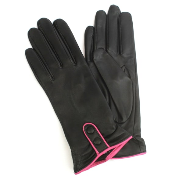 Eastern Counties Leather Dam/Dam Poppy Läder Vinterhandskar Black/Fuchsia M